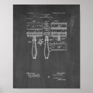 Póster Patente da lâmina de Gillette - quadro