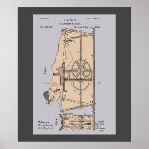 Poster Patente da Máquina de Exercício Vintage