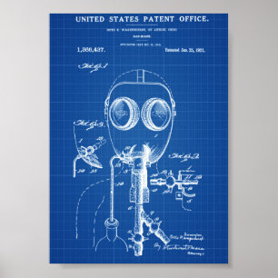 Poster Patente da máscara de gás - modelo
