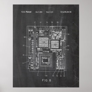 Poster Patente da motherboard do computador