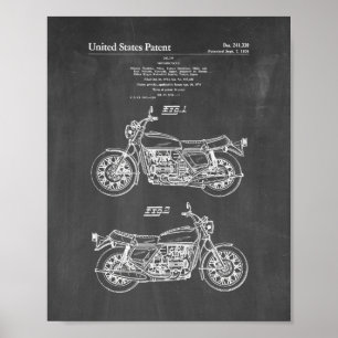 Poster Patente da motocicleta - quadro