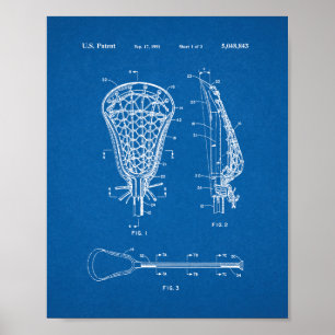 Póster Patente da vara do Lacrosse - modelo