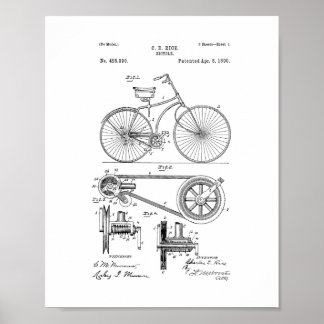 Póster Patente de Bicicleta