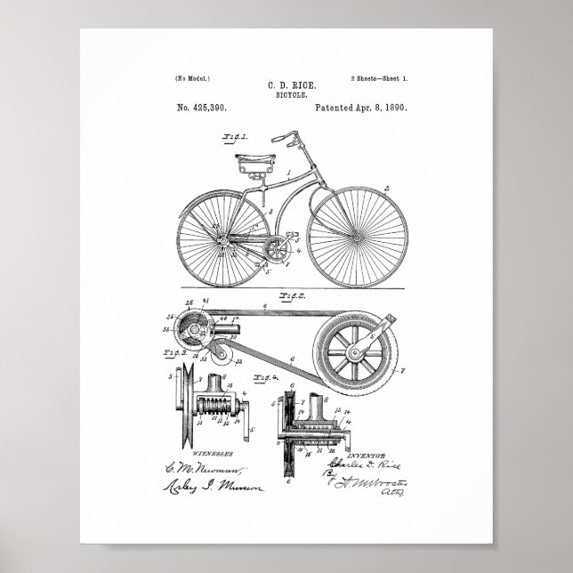 Póster Patente de Bicicleta (Frente)