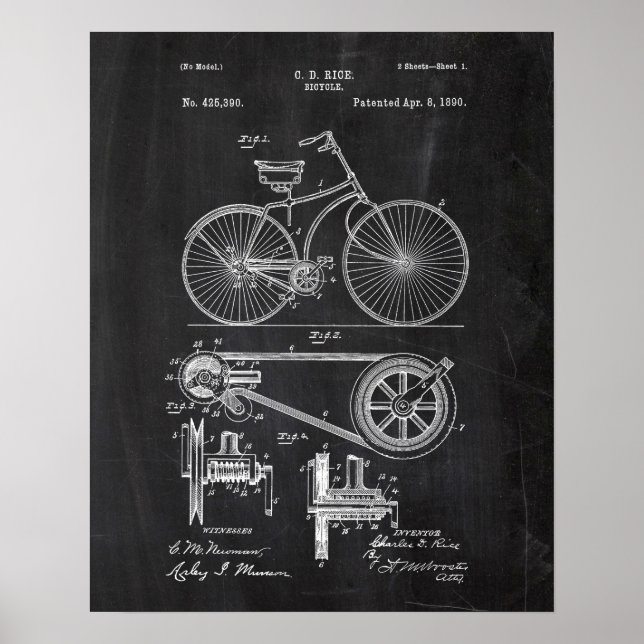 Poster Patente de Bicicleta (Frente)