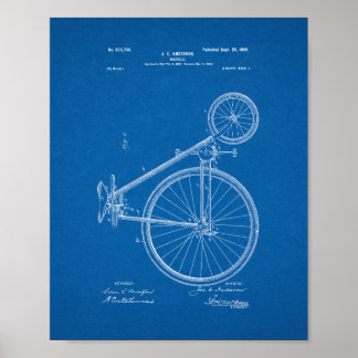 Poster Patente de Bicicleta - Blueprint