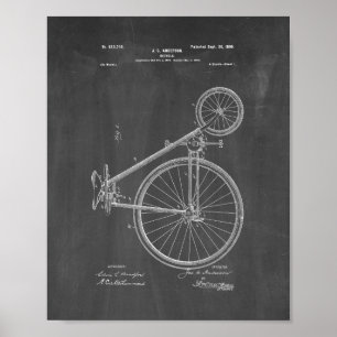 Poster Patente de Bicicleta - Quadro Alcalino