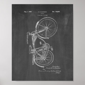 Póster Patente de Bicicleta Schwinn - Chalkboard