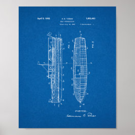 Póster Patente de construção de barcos - Blueprint