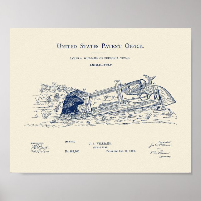 Poster Patente de Design de armadilha de armas de fogo -  (Frente)