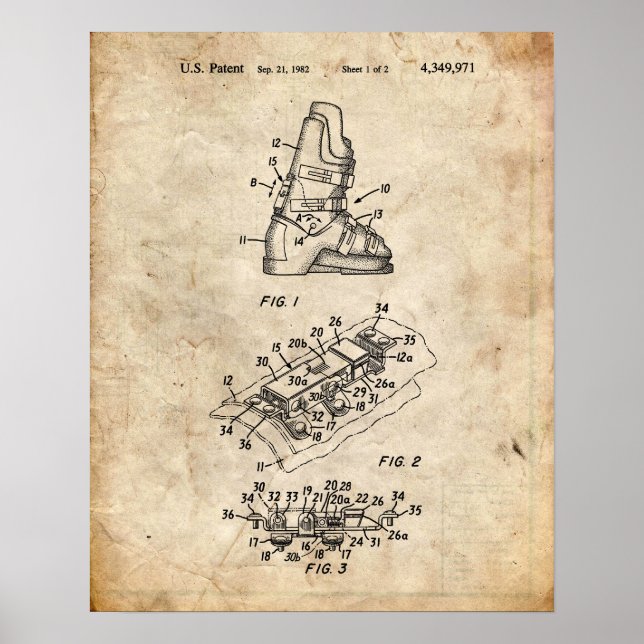 Poster Patente de Esqui (Frente)