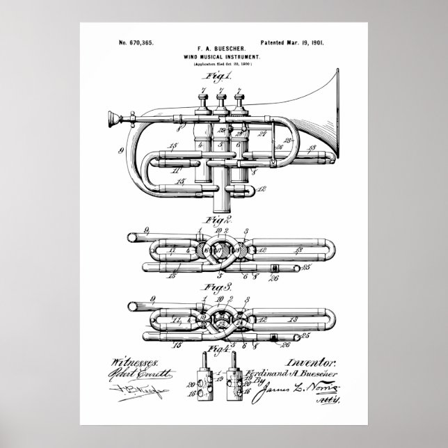 Poster Patente de Instrumentos Musicais De Vento (Frente)