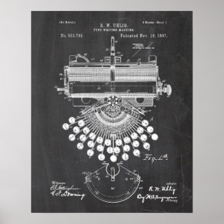 Poster Patente de máquina de escrever
