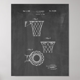 Póster Patente de Meta de Basquete - Quadro