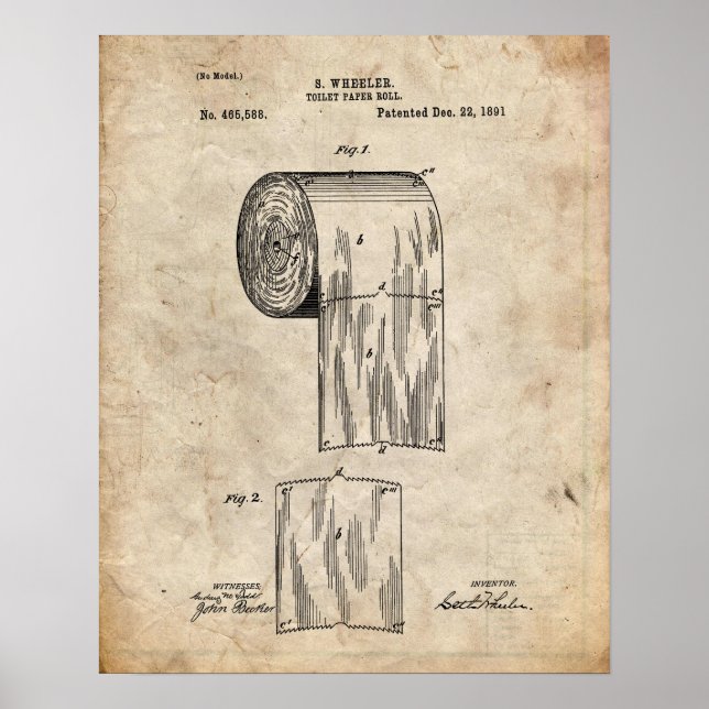 Póster Patente de Papel de Banheiro (Frente)