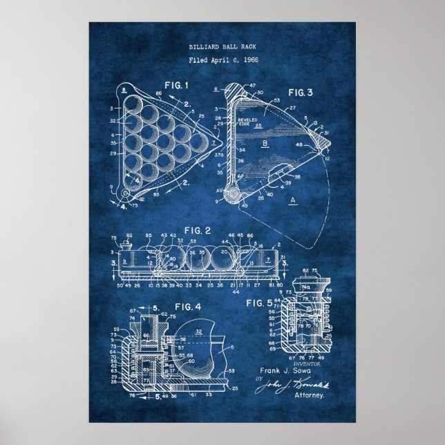 Poster Patente de Rack de Bola de piscina nº 9 Rec Room P (Frente)