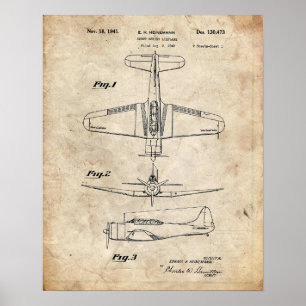 Poster Patente do avião do bombardeiro do escuteiro