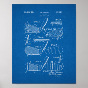 Póster Patente do clube de golfe - modelo