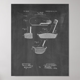 Póster Patente do clube de golfe - Quadro