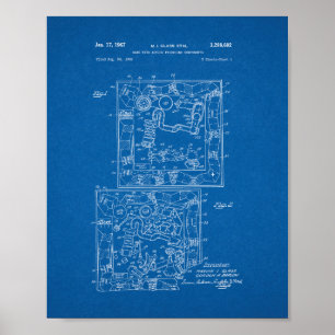 Póster Patente do jogo de mesa do Mousetrap - modelo
