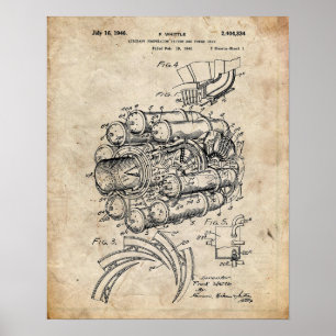 Poster Patente do motor de jato