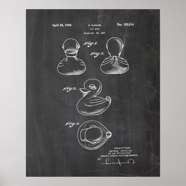 Poster Patente do Pato de Brinquedo (Frente)