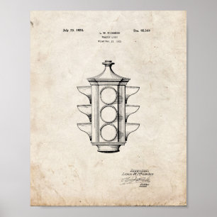 Poster Patente do sinal - olhar velho