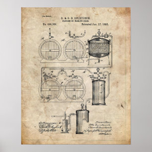 Poster Patente do sistema da fabricação de cerveja de