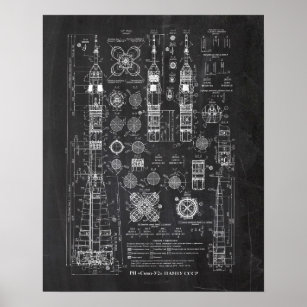 Poster Patente do veículo de lançamento Soyuz-U2