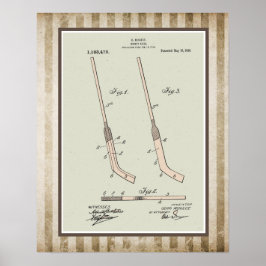 Poster Patente do Vintage Hockey Stick