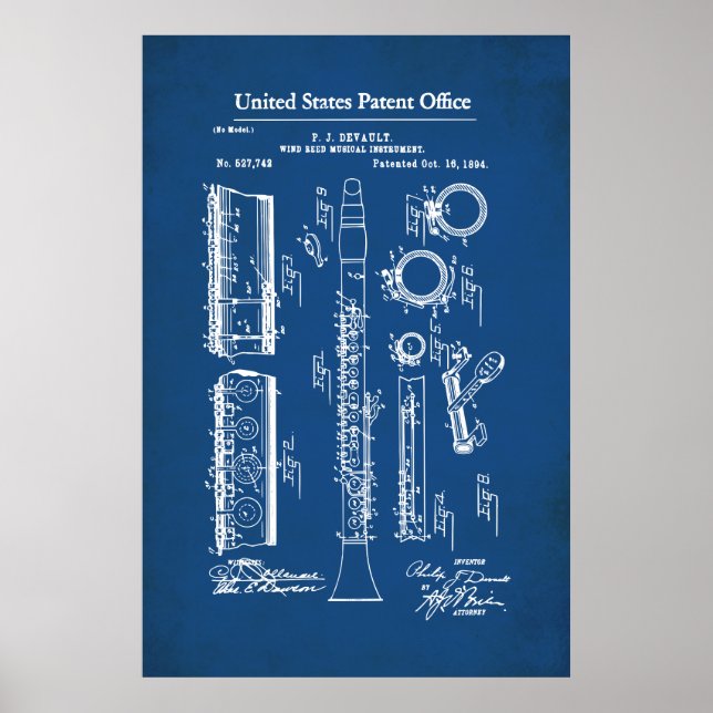 Poster Patente dos EUA - Clarinet (Frente)