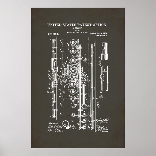 Poster Patente dos EUA - Flute (Frente)