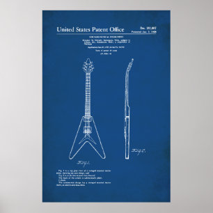 Poster Patente dos EUA - Gibson Flying V