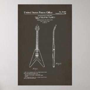 Poster Patente dos EUA - Gibson Flying V