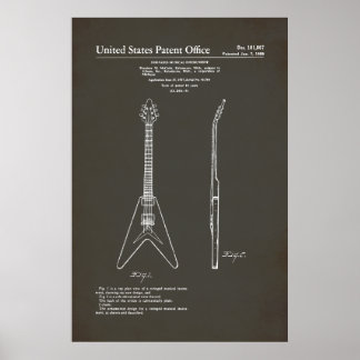 Poster Patente dos EUA - Gibson Flying V