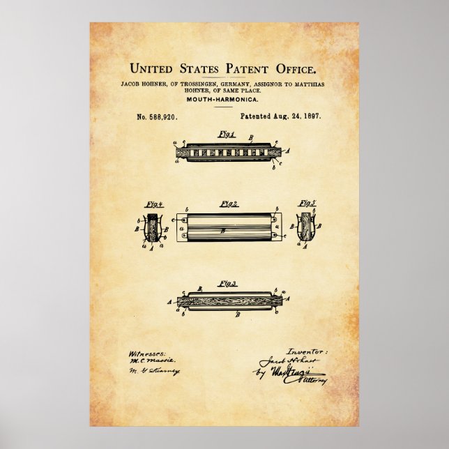 Poster Patente dos EUA - Harmônica (Frente)
