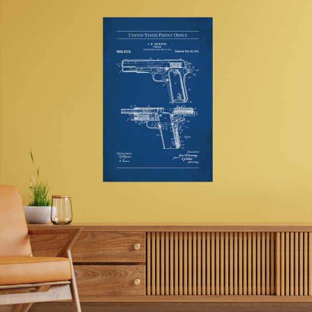 Poster Patente dos EUA - Procurando M1911 (Sala de Estar 2)