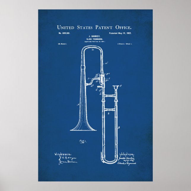Poster Patente dos EUA - Trombone (Frente)