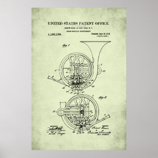 Poster Patente dos EUA - Trompa