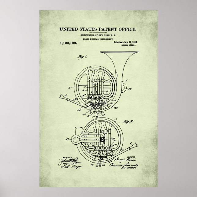 Poster Patente dos EUA - Trompa (Frente)