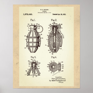 Poster Patente Vintage Grenade