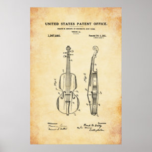 Poster Patente - Violino - Cartaz