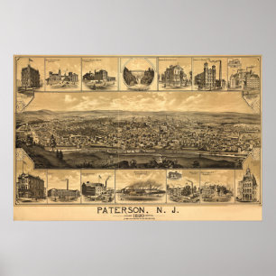 Poster Paterson New Jersey Railroad Natural Landmarks