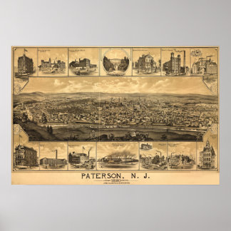 Poster Paterson New Jersey Railroad Natural Landmarks