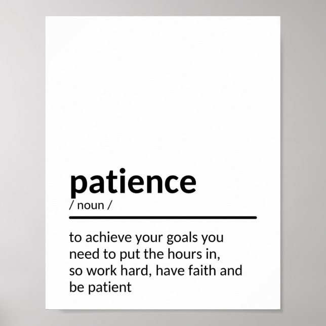 Poster Patience Motivational Cote (Frente)