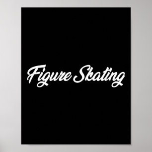 Poster Patinação Artística Texto Cursivo Novidade Hobby