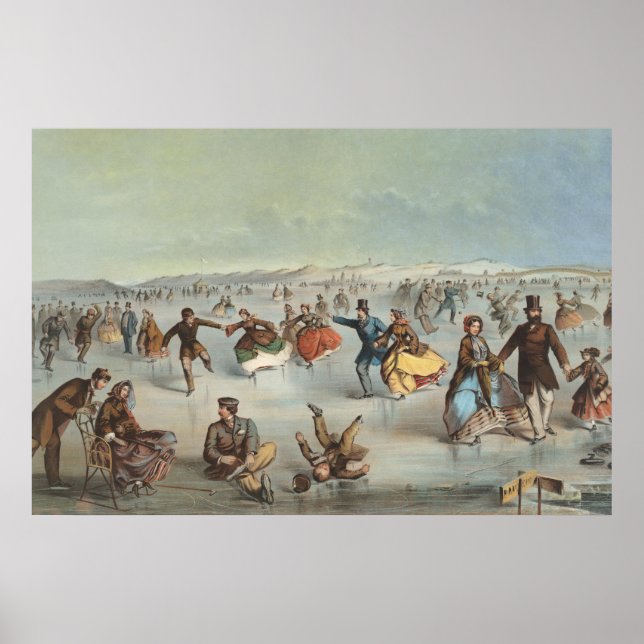 Poster Patinação no Central Park, Nova Iorque (Frente)