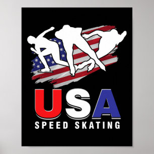 Poster Patinação no gelo nos EUA Patinadores Patinação no