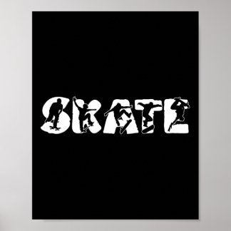 Poster Patinação Silhueta Patinagem Skate Skateboarding 