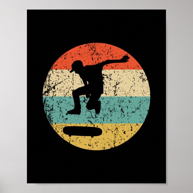 Poster Patinação Vintage Retro Skateboarder 2  (Frente)